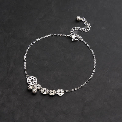 Buddha Stones Copper Coins Bell Charm Titanium Steel Strengthen Anklet - image 14