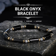 FREE Today: Protection and Support Black Onyx Copper Accent Bead Bracelet - Black Onyx (Wrist Circumference: 6.3–7.5 in/16–19 cm) - image 0