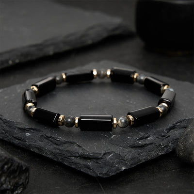 Buddha Stones Black Onyx Protection Copper Accent Bead Bracelet - image 2
