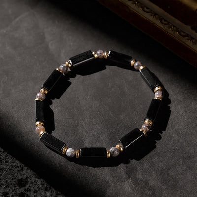 Buddha Stones Black Onyx Protection Copper Accent Bead Bracelet - image 4