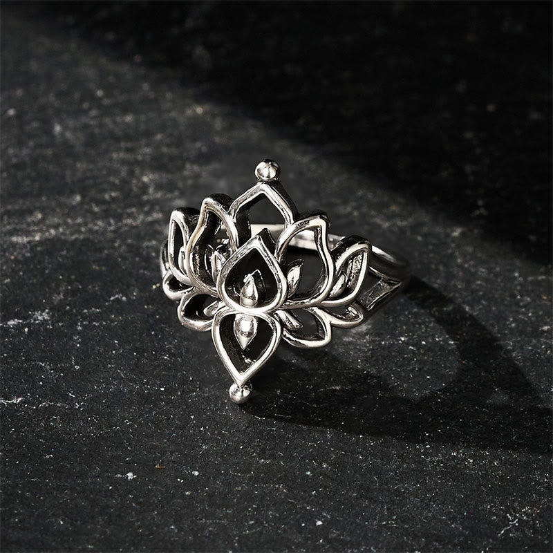 FREE Today: Purity and New Beginning Vintage Silver Tone Lotus Statement Ring - image 3