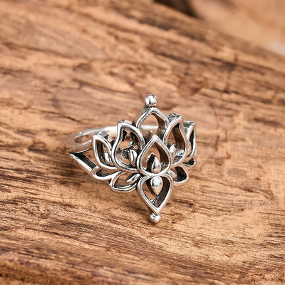 FREE Today: Purity and New Beginning Vintage Silver Tone Lotus Statement Ring - image 2