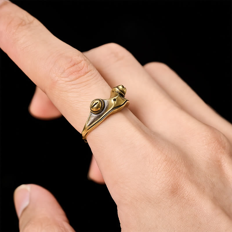 FREE Today: Prosperity and Wealth Vintage Brass Feng Shui Frog Adjustable Ring - image 8