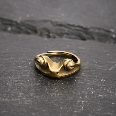 FREE Today: Prosperity and Wealth Vintage Brass Feng Shui Frog Adjustable Ring - image 3