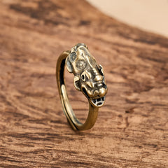 Buddha Stones Brass Pixiu Wealth Auspicioisness Adjustable Ring - PiXiu(Wealth ♥ Luck) - image 0