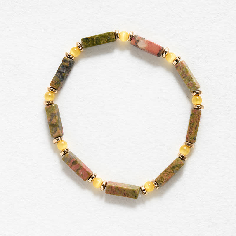 FREE Today: Grounding and Balance Unakite Rectangle Beaded Stretch Bracelet - image 4