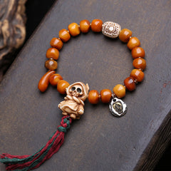 Buddha Stones Bone Beads Lord of the Corpse Forest Strength and Protection Bracelet - Lord of the Corpse Forest - 10×7mm - image 0