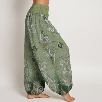 Buddha Stones Cotton Vintage Paisley Mosaic Pattern Women's Elastic Waist Harem Pants - image 6