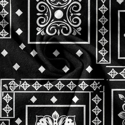 Buddha Stones Pure Cotton Vintage Bandana Patchwork Pattern Women's Elastic Waist Pants With Pockets - image 3