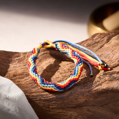 Buddha Stones Hand-Woven Tibetan Multicolor Rope Healing Bracelet - image 9