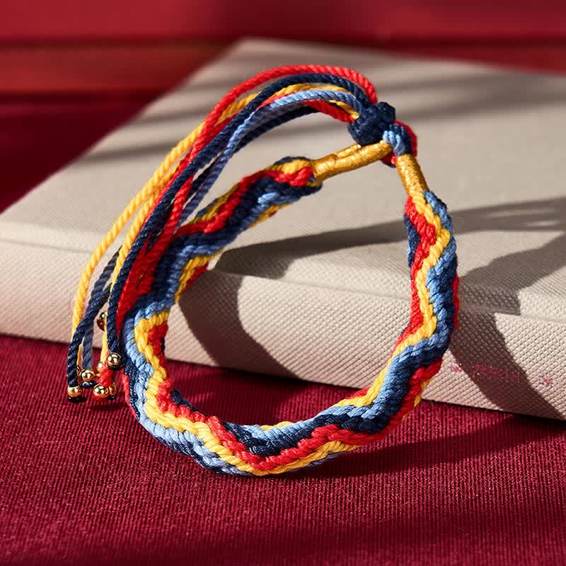 Buddha Stones Hand-Woven Tibetan Multicolor Rope Healing Bracelet - image 3