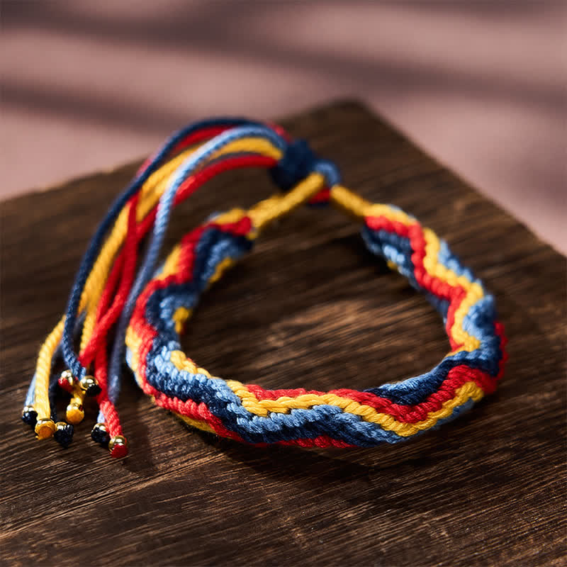 Buddha Stones Hand-Woven Tibetan Multicolor Rope Healing Bracelet - image 4