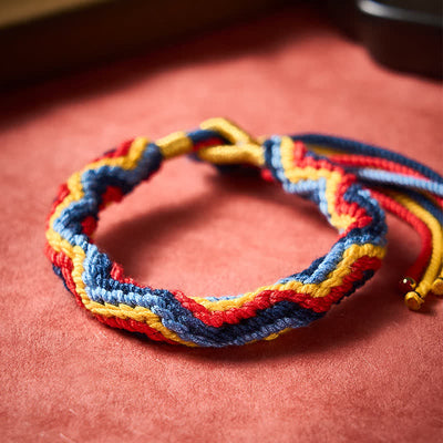 Buddha Stones Hand-Woven Tibetan Multicolor Rope Healing Bracelet - image 7
