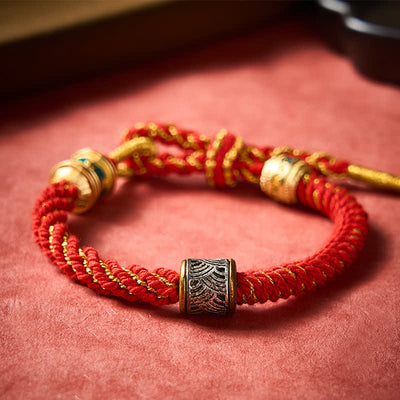Buddha Stones Hand-Woven Om Mani Padme Hum Five Elements Wuxing Wisdom Tibetan Braided Bracelet - image 15