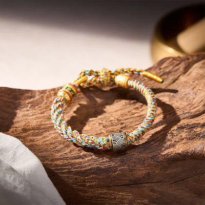 Buddha Stones Hand-Woven Om Mani Padme Hum Five Elements Wuxing Wisdom Tibetan Braided Bracelet - image 43