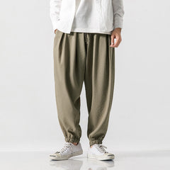 Buddha Stones Spring Summer Casual Drawstring Solid Cropped Pants Men's Tapered Pants With Pocket - Tan - US/UK/AU46, EU56 (5XL) - image 0
