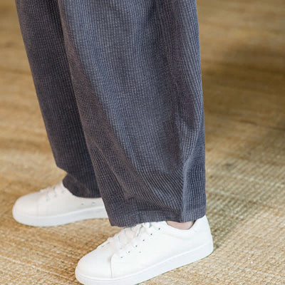Buddha Stones Fall Winter Casual Minimalist Drawstring Solid Ankle Pants Men's Tapered Pants With Pocket - image 7
