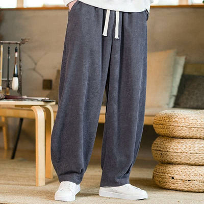 Buddha Stones Fall Winter Casual Minimalist Drawstring Solid Ankle Pants Men's Tapered Pants With Pocket - image 2