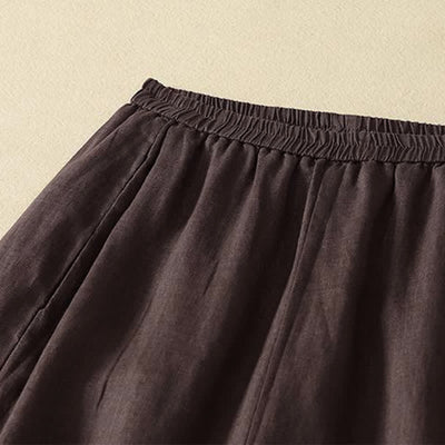 Buddha Stones Spring Summer Basic Simple Solid Ankle Pants Women's Straight Leg Pants With Pockets - image 7