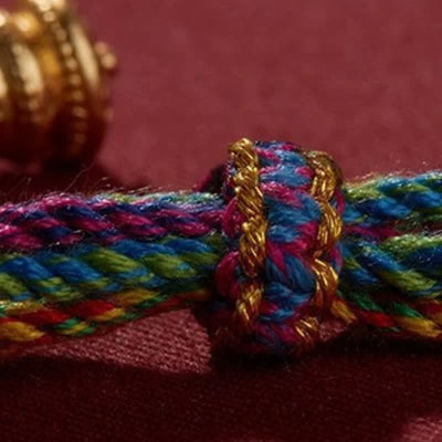 Buddha Stones Tibetan Om Mani Padme Hum Purity Hand-Woven Cord Bracelet - image 5