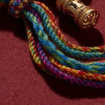 Buddha Stones Tibetan Om Mani Padme Hum Purity Hand-Woven Cord Bracelet - image 4