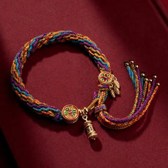Buddha Stones Tibetan Om Mani Padme Hum Purity Hand-Woven Cord Bracelet - Om Mani Padme Hum - image 0