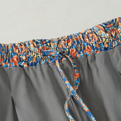 Buddha Stones Spring Summer Casual Boho Drawstring Geometric Elastic Waist Long Pants Men's Tapered Pants With Pockets - image 30