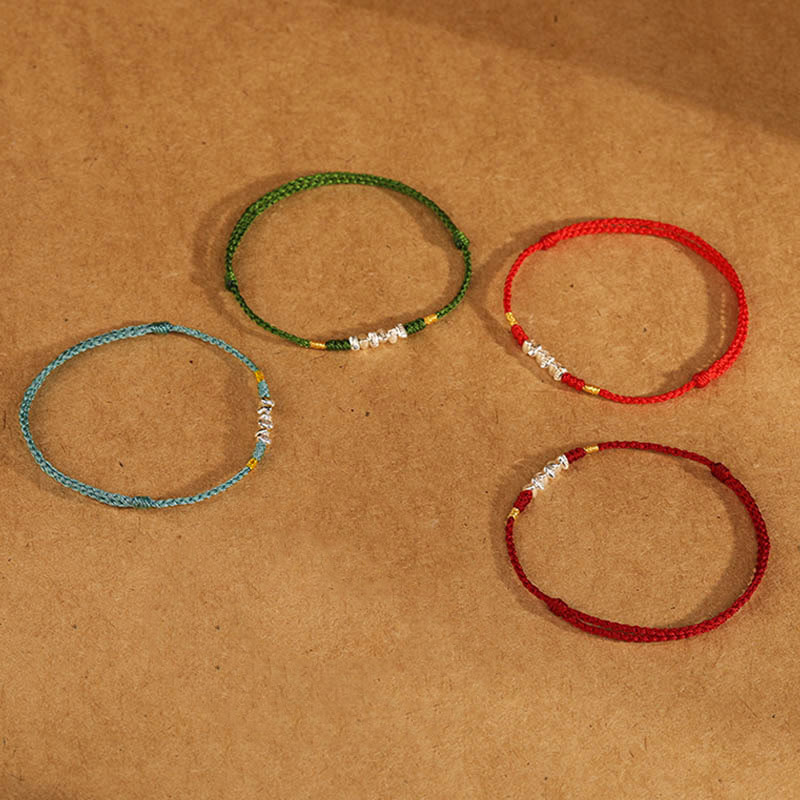 Buddha Stones 925 Sterling Silver String Protection Luck Ultra-Thin Braided Bracelet Anklet - image 17