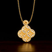 FREE Today: Luck and Prosperity Copper Chinese Coin Four Leaf Clover Necklace
