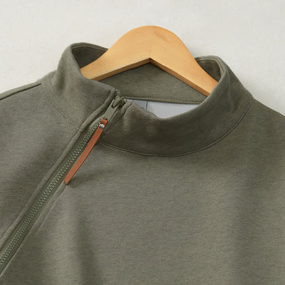 Buddha Stones Fall Winter Casual Minimalist Quarter Zipper Solid Men's Sweatshirts With Pocket - image 3