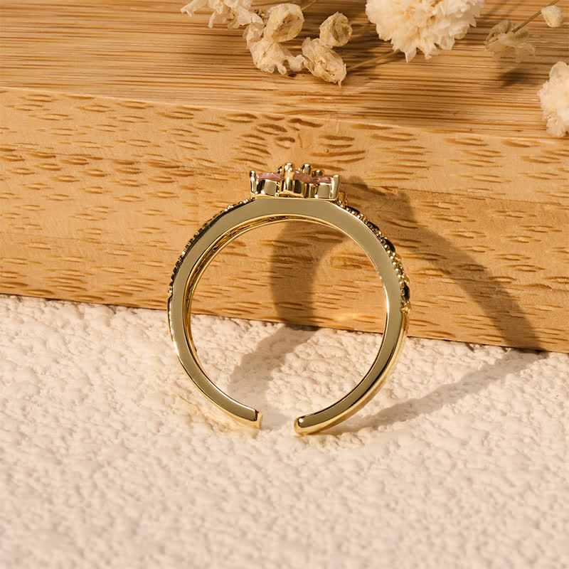 FREE Today: Healing and Enlightenment Copper Lotus Inlaid Floral Open Ring - image 4