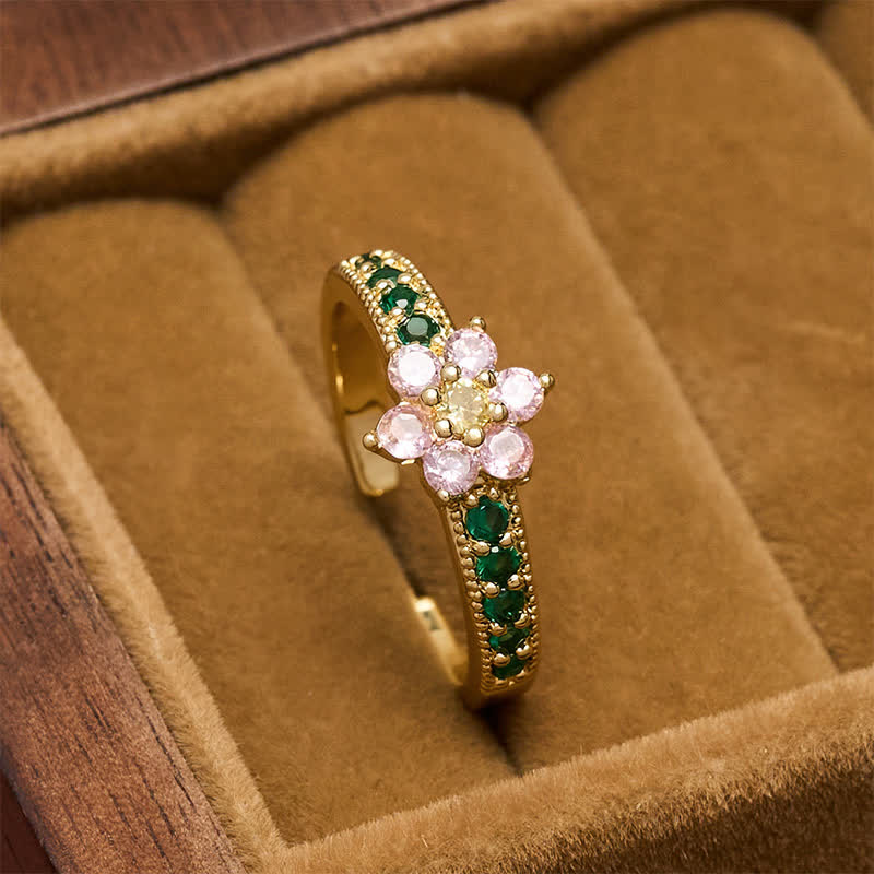 FREE Today: Healing and Enlightenment Copper Lotus Inlaid Floral Open Ring - 17mm-US7 - image 0