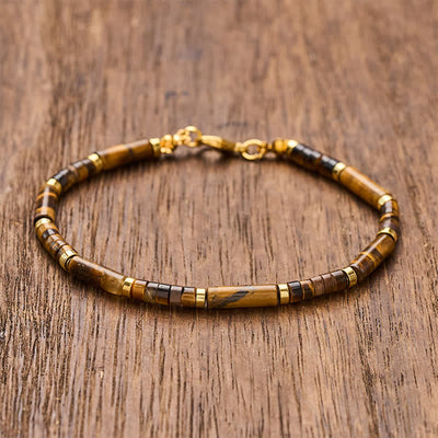 Buddha Stones Natural Tiger Eye Protection Beaded Bracelet - 7.9–8.2 in (20–21 cm) - image 0