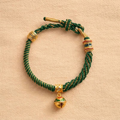 Buddha Stones Copper Enamel Bell Wisdom Tibetan Rope Bracelet - image 10