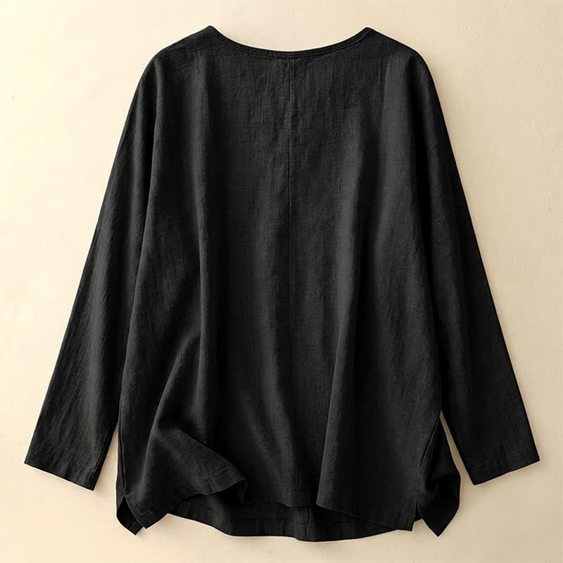 Buddha Stones Casual Plain Women's Crew Neck Design Loose Half Sleeve T-shirt - image 40