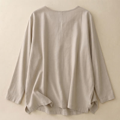 Buddha Stones Casual Plain Women's Crew Neck Design Loose Half Sleeve T-shirt - image 29