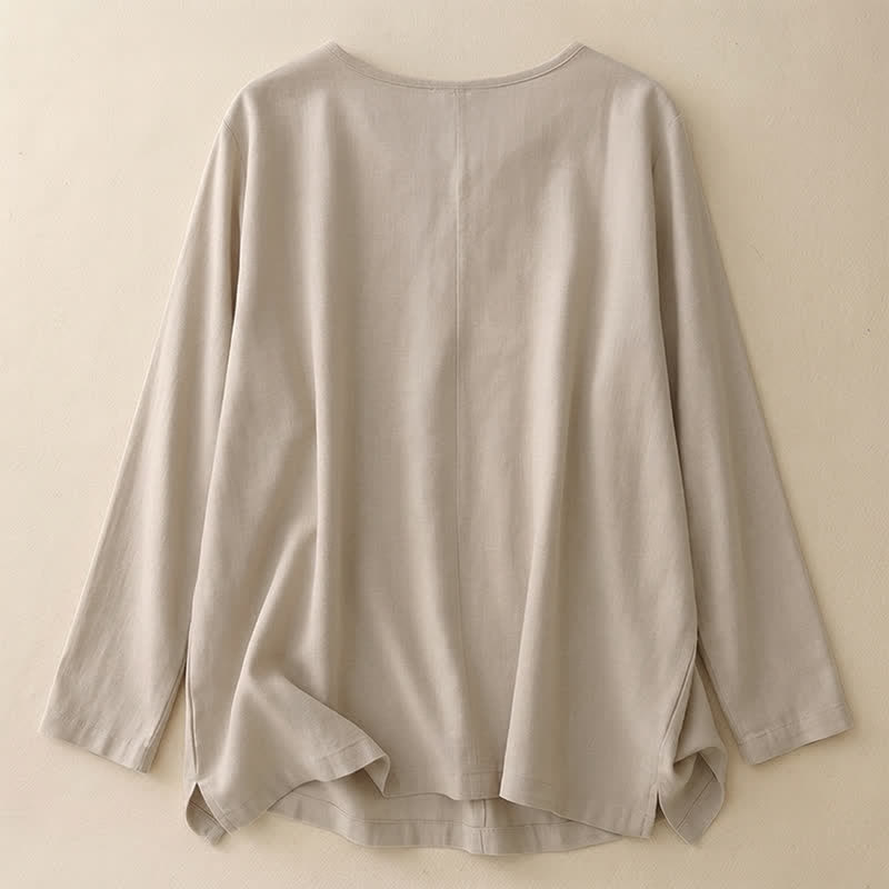 Buddha Stones Casual Plain Women's Crew Neck Design Loose Half Sleeve T-shirt - image 29