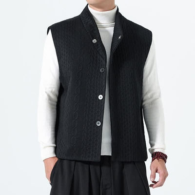 Buddha Stones Fall Winter Casual Minimalist Solid Knit Tank Top Men's Vests - image 21