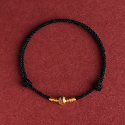 Buddha Stones Red String Hand-Woven Protection Bracelet Anklet - Black - Anklet(Circumference19–24 cm) - image 11