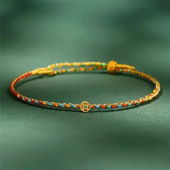 Buddha Stones Hand-Woven Thin Colorful String Protection Bracelet - 4.7–7.5 in (12–19 cm) - image 0