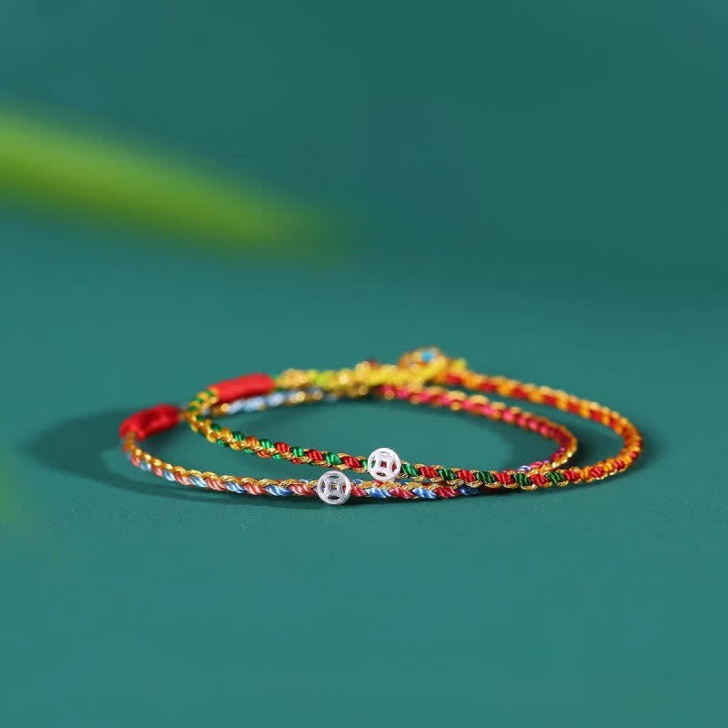 FREE Today: Blessing and Fortune 925 Sterling Silver Colorful Braided Bracelet - image 4