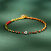GRATUIT aujourd'hui : Bracelet tressé coloré en argent sterling 925 « Bénédiction et Fortune »