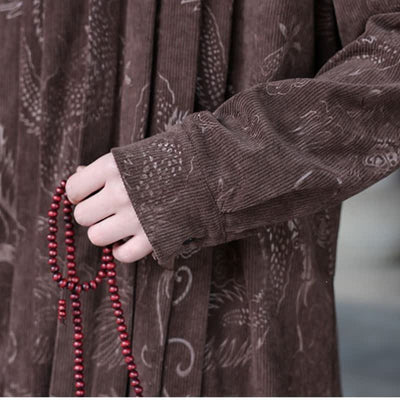 Buddha Stones Fall Winter Casual Tang Style Mandarin Collar Abstract Men's Jackets - image 7
