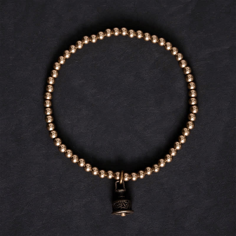 Buddha Stones Copper Beads Bell Pendant Balance Bracelet - image 3