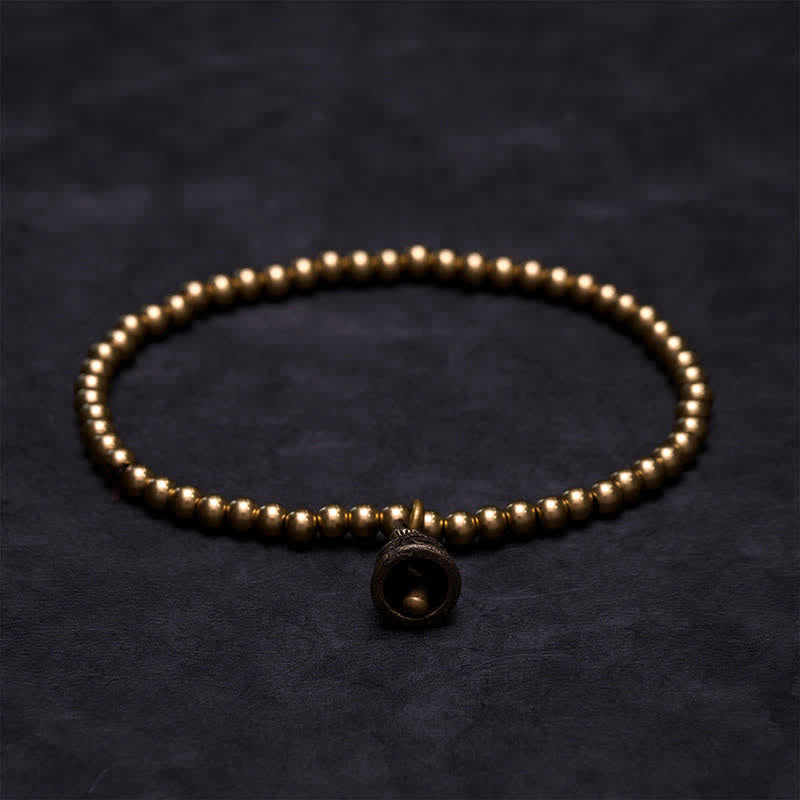 Buddha Stones Copper Beads Bell Pendant Balance Bracelet - image 2