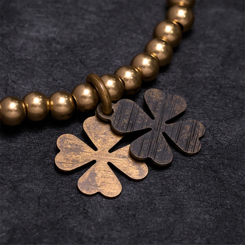FREE Today: Luck and Wealth Copper Beads Four-Leaf Clover Charm Bracelet - image 4