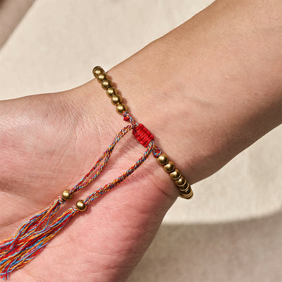 Buddha Stones Copper Beads Red String Balance Bracelet - image 9