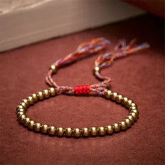 Buddha Stones Copper Beads Red String Balance Bracelet - Copper(Wealth ♥ Luck) - image 0