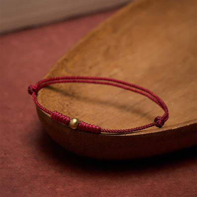 Buddha Stones Red String Copper Bead Connection Bracelet - image 1