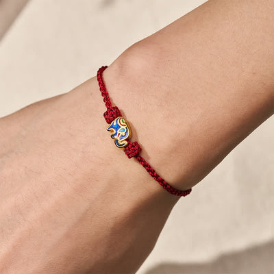 Buddha Stones Elephant Red String Woven Wisdom Bracelet - image 4